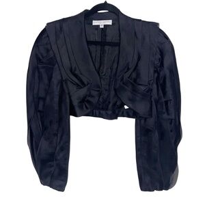 Carolina Herrera Jacket Womens Size 6 Silk Bolero Topper Open Front Formal Artsy